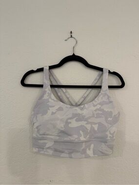 lululemon athletica Light Gray/White Camo Cross-Back Sports Bra
